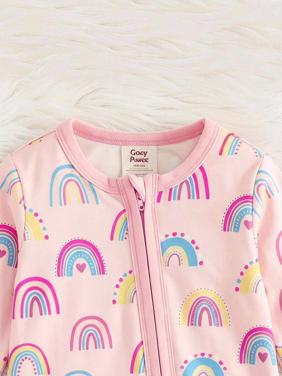 Pijama Macacão Estampado com Zíper · Arco-íris 