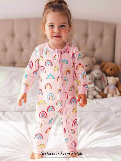 Pijama Macacão Estampado com Zíper · Arco-íris 