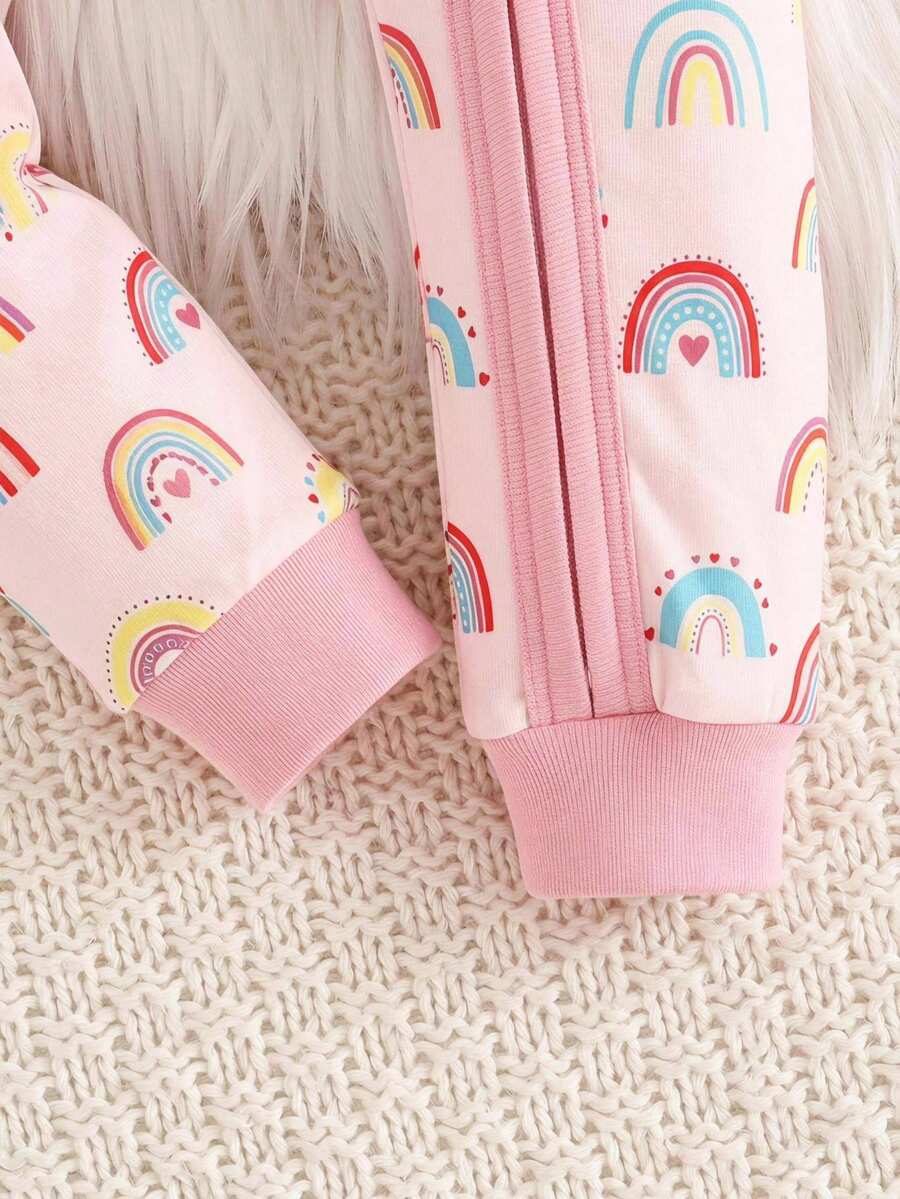 Pijama Macacão Estampado com Zíper · Arco-íris 