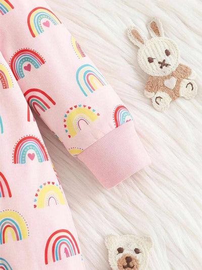 Pijama Macacão Estampado com Zíper · Arco-íris 