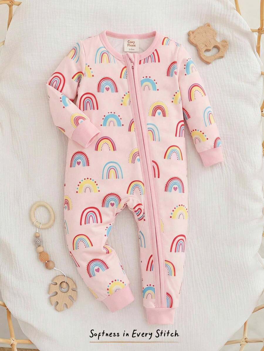 Pijama Macacão Estampado com Zíper · Arco-íris 