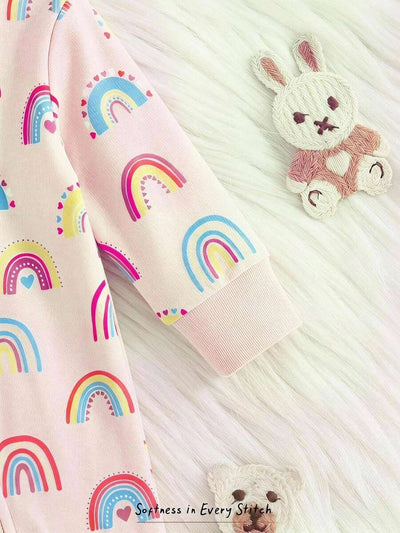Pijama Macacão Estampado com Zíper · Arco-íris 