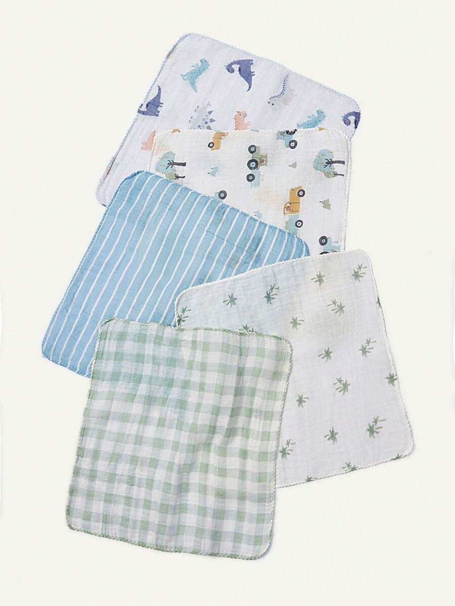 Kit com 5 Paninhos de Boca Estampados