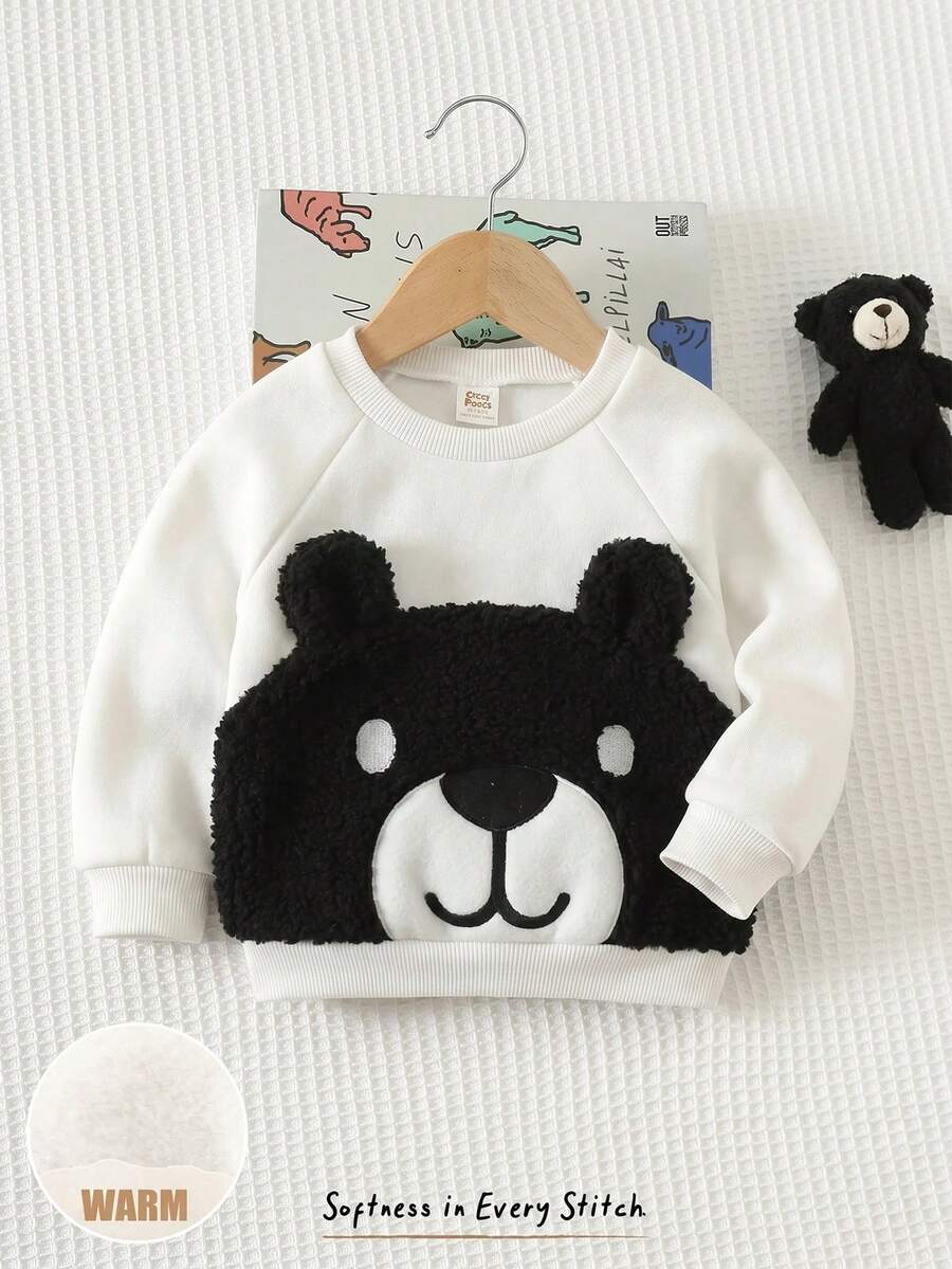 Moletons Bebê Bichinhos · Urso preto e branco 