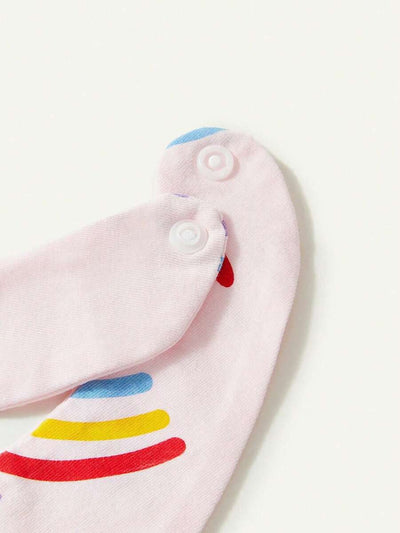 Kit com 4 Babadores de Tecido para Bebê · Amor e arco-íris rosa 