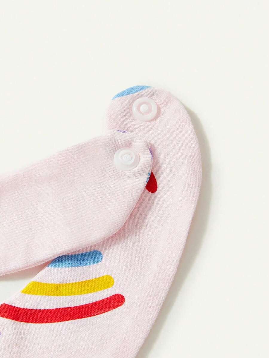 Kit com 4 Babadores de Tecido para Bebê · Amor e arco-íris rosa 