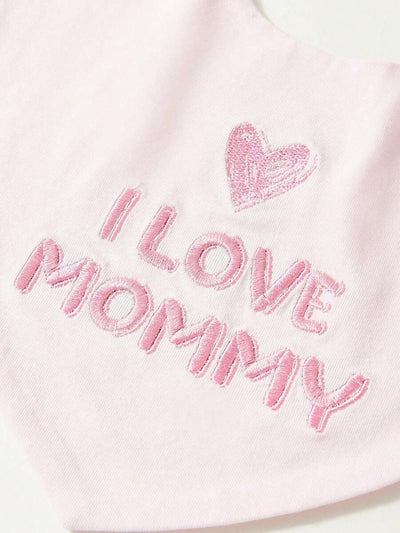 Kit com 4 Babadores de Tecido para Bebê · Amor e arco-íris rosa 