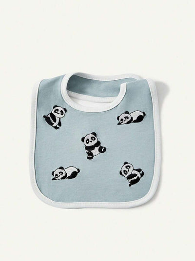 Kit com 4 Babadores de Tecido para Bebê · Panda e listras 