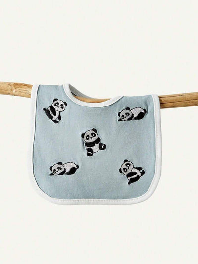 Kit com 4 Babadores de Tecido para Bebê · Panda e listras 
