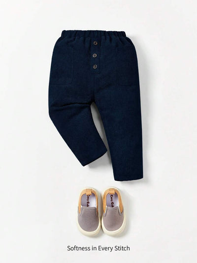 Calça reta com bolsos para bebê · Azul Marinho 