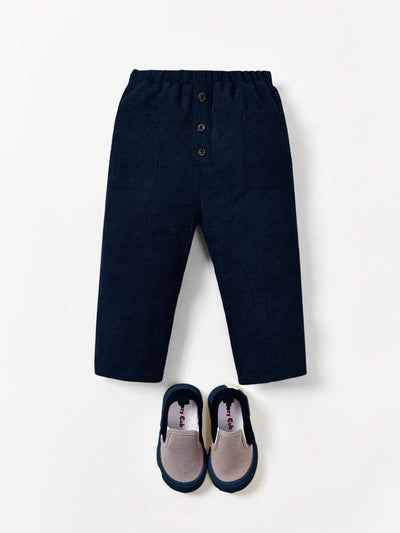 Calça reta com bolsos para bebê · Azul Marinho 