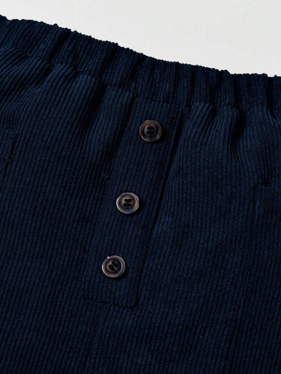 Calça reta com bolsos para bebê · Azul Marinho 