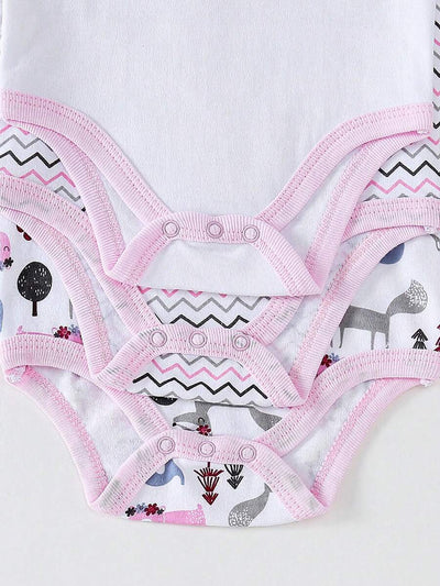 Conjunto com 3 Bodies para Bebê Menina · Rosa Bebê 