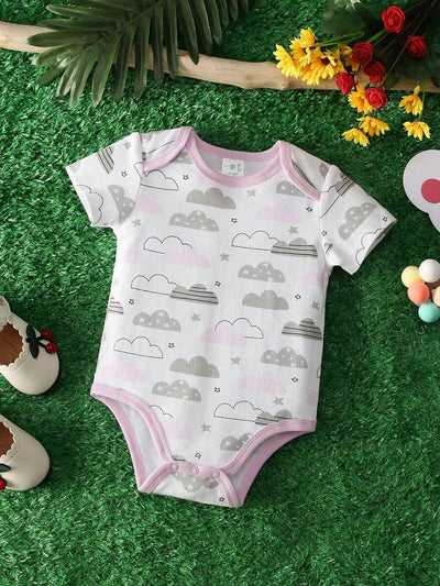 Conjunto com 3 Bodies para Bebê Menina · Rosa chiclete 