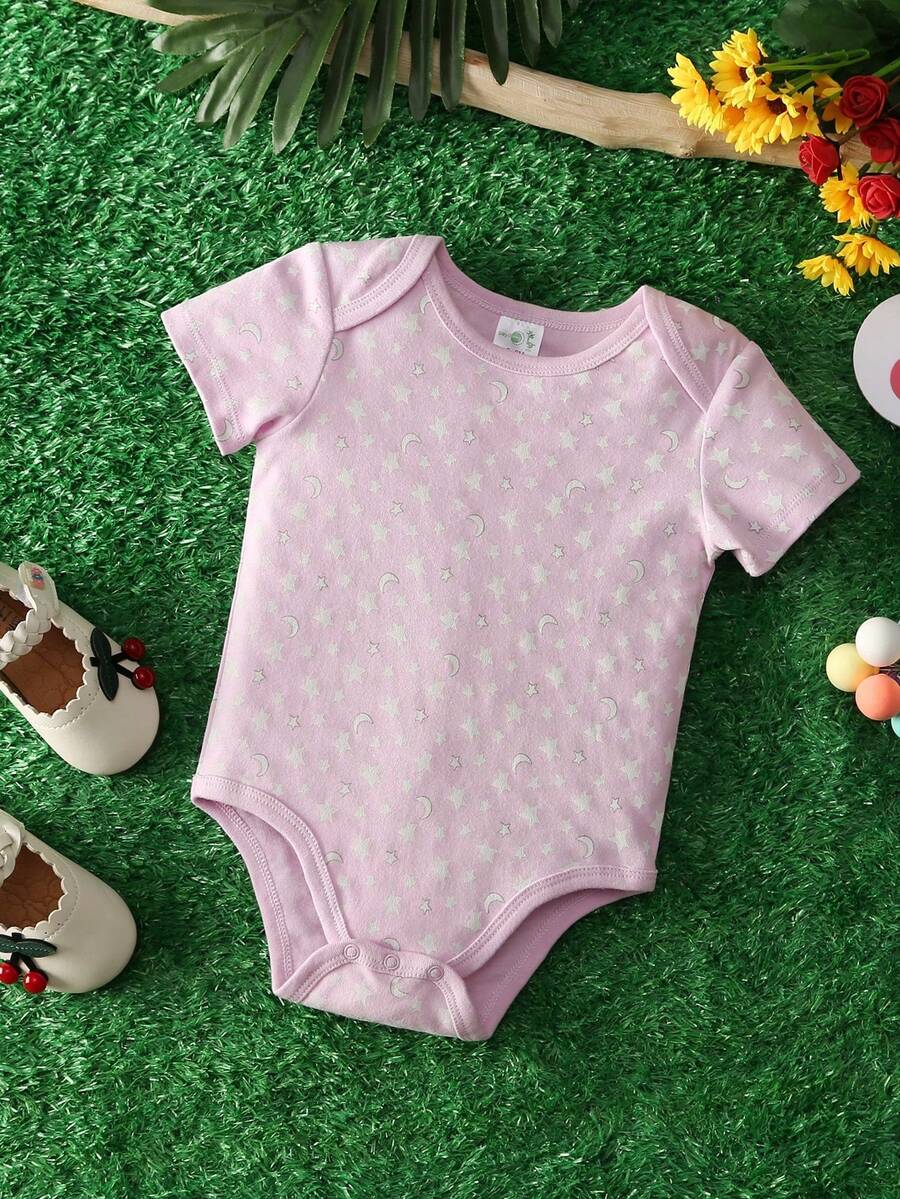 Conjunto com 3 Bodies para Bebê Menina · Rosa chiclete 