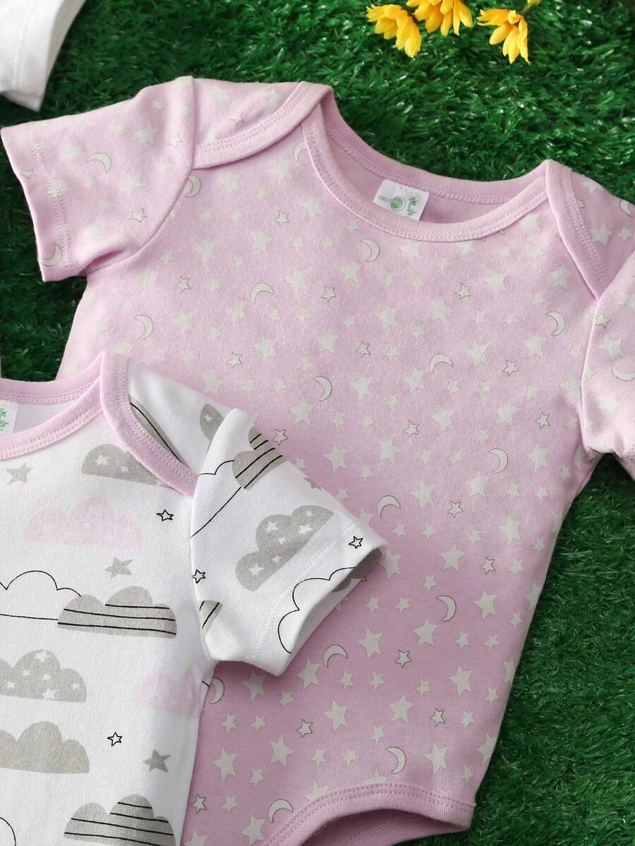 Conjunto com 3 Bodies para Bebê Menina · Rosa chiclete 