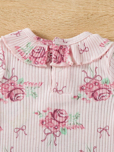 Conjunto com 3 Bodies para Bebê Menina · Rosê 