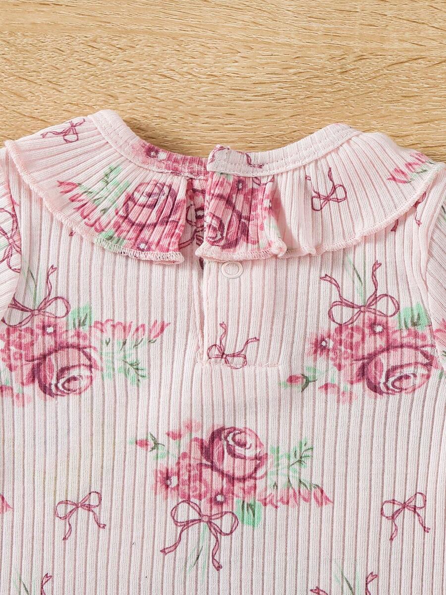 Conjunto com 3 Bodies para Bebê Menina · Rosê 