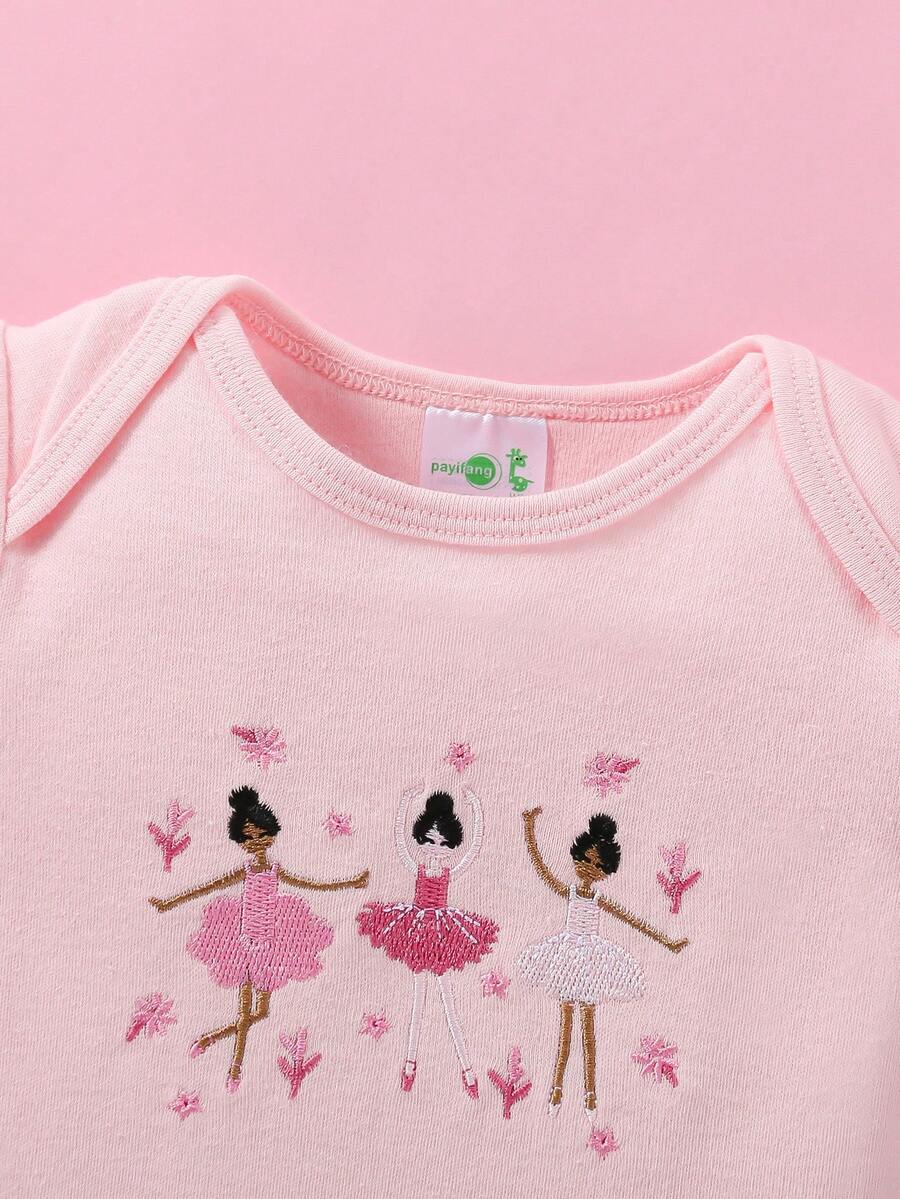 Conjunto com 3 Bodies para Bebê Menina · Fúcsia 