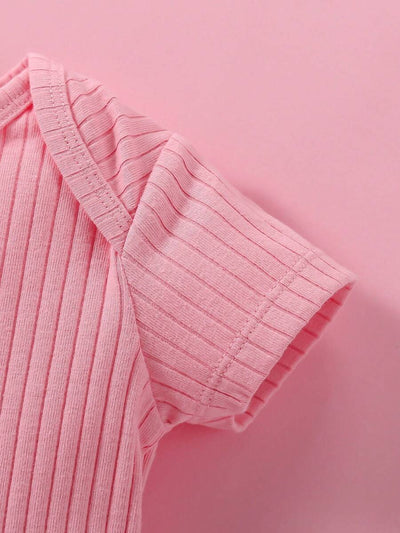 Conjunto com 3 Bodies para Bebê Menina · Fúcsia 