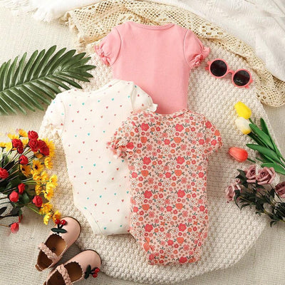 Conjunto com 3 Bodies para Bebê Menina · Melancia 