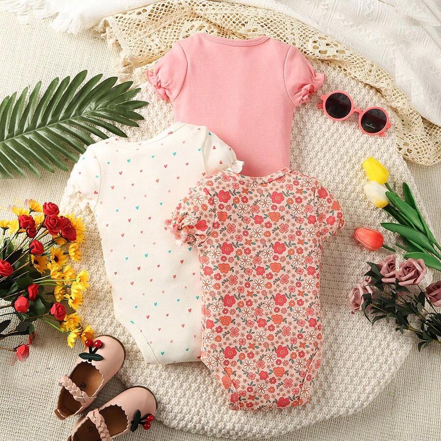 Conjunto com 3 Bodies para Bebê Menina · Melancia 