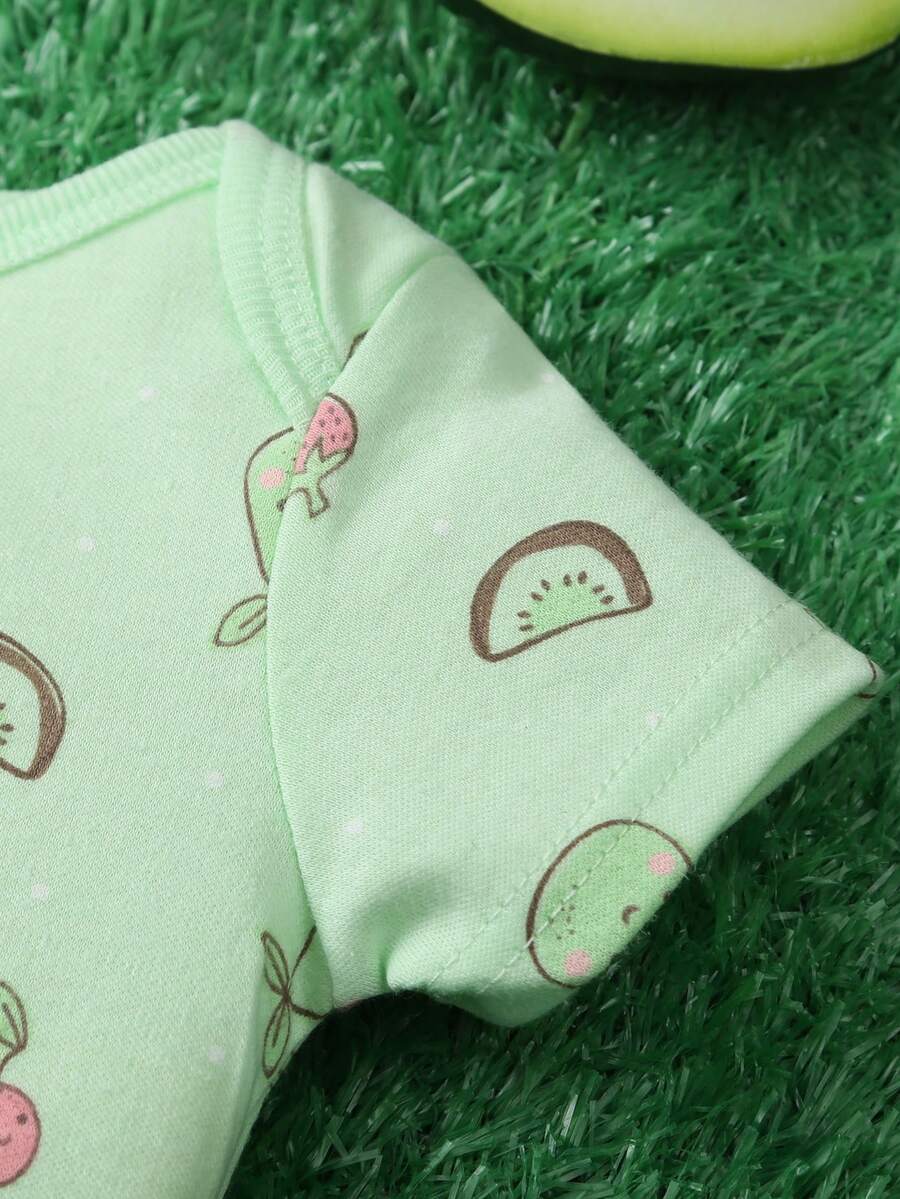 Conjunto com 3 Bodies para Bebê Menina · Verde Limão 