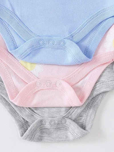Conjunto com 3 Bodies para Bebê Menina · Champanhe 