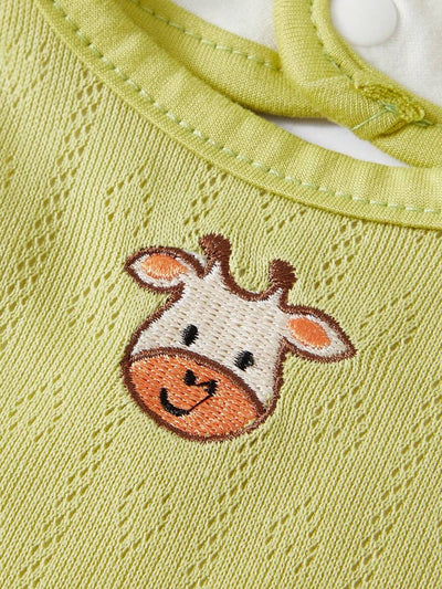 Kit com 4 Babadores de Tecido para Bebê · Ursinho e girafa 