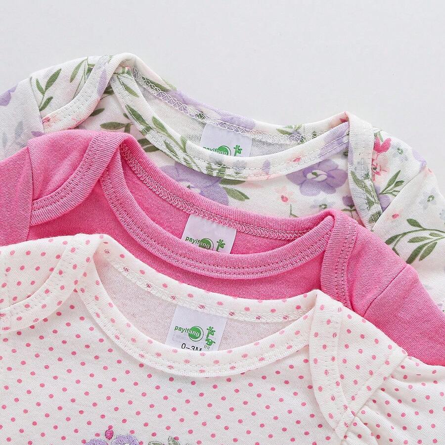 Conjunto com 3 Bodies para Bebê Menina · Lavanda 