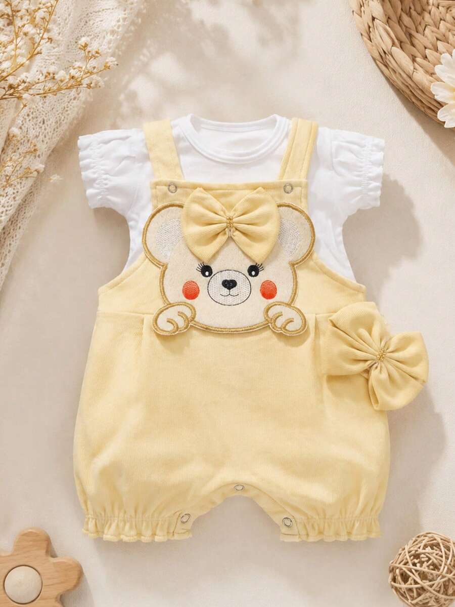 Conjunto Bebê Menina em Algodão · Amarelo 