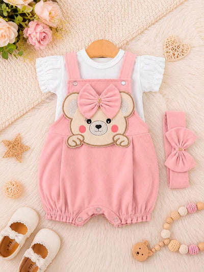 Conjunto Bebê Menina em Algodão · Rosê 