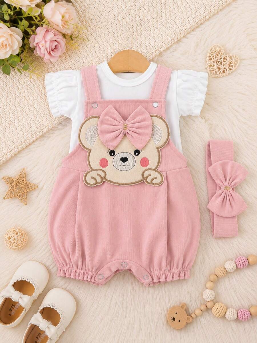 Conjunto Bebê Menina em Algodão · Rosê 