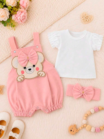 Conjunto Bebê Menina em Algodão · Rosê 