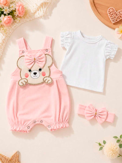 Conjunto Bebê Menina em Algodão · Rosa Bebê 