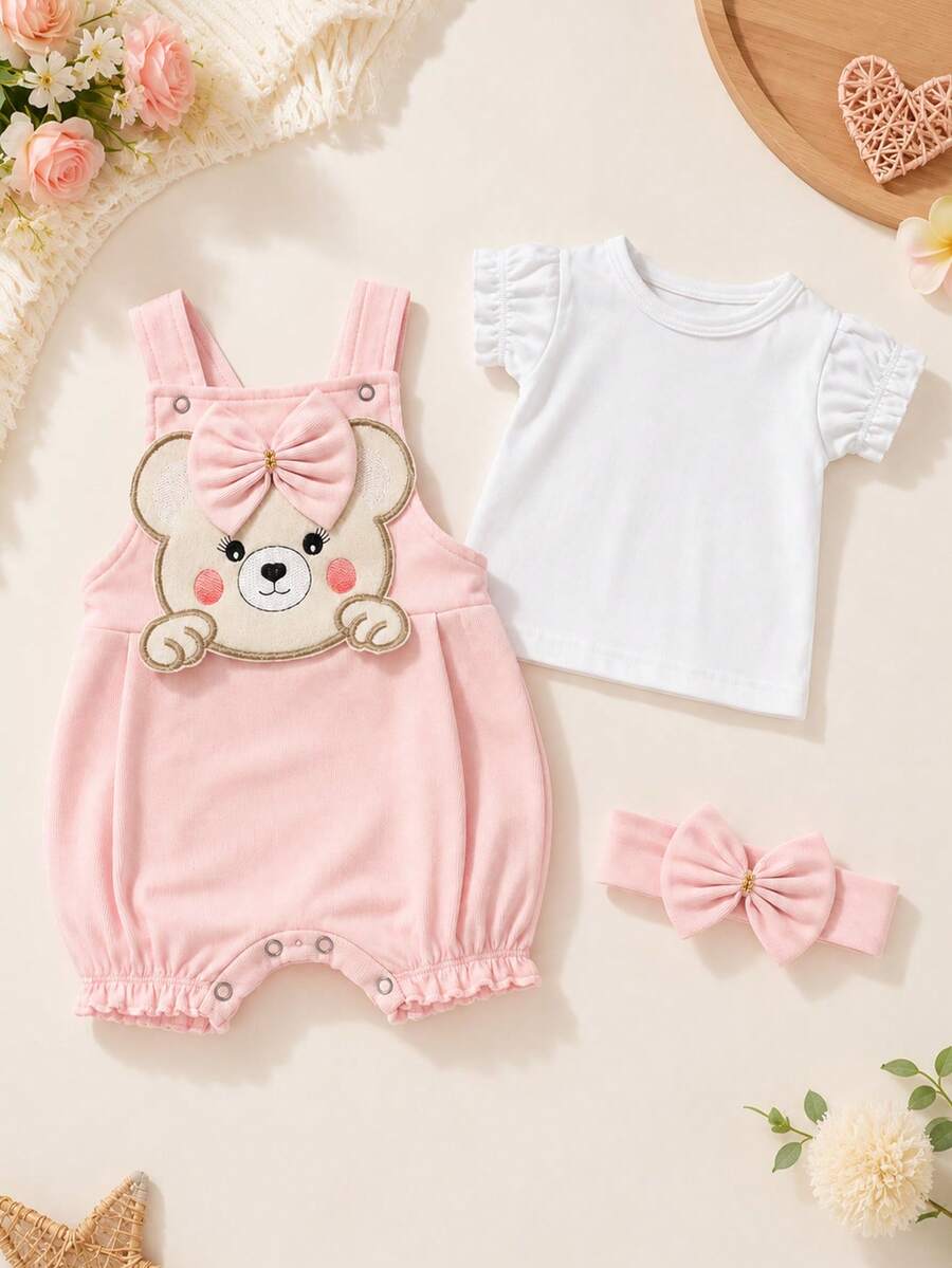 Conjunto Bebê Menina em Algodão · Rosa Bebê 
