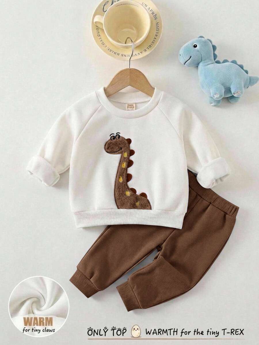 Moletons Bebê Bichinhos · Dino marrom 