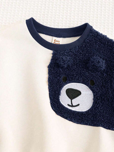 Moletons Bebê Bichinhos · Urso azul marinho e branco 