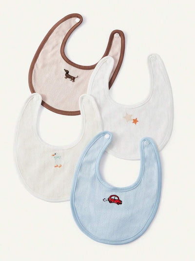 Kit com 4 Babadores de Tecido para Bebê · Patinho e carro 