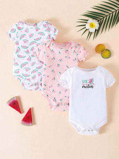 Conjunto com 3 Bodies para Bebê Menina · Branco 