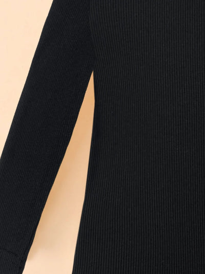 Body de Manga Longa para Bebê · Preto com gola alta 