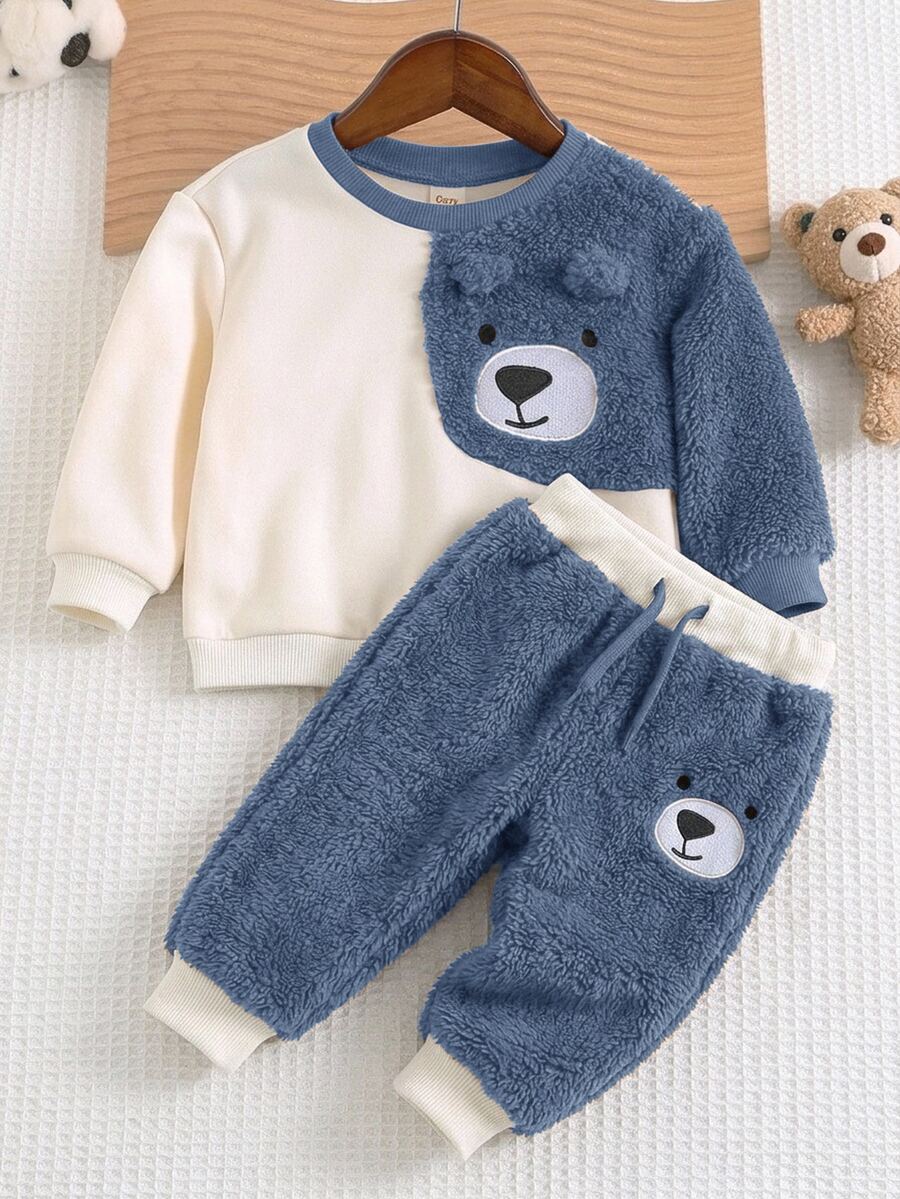 Moletons Bebê Bichinhos · Urso azul e branco 