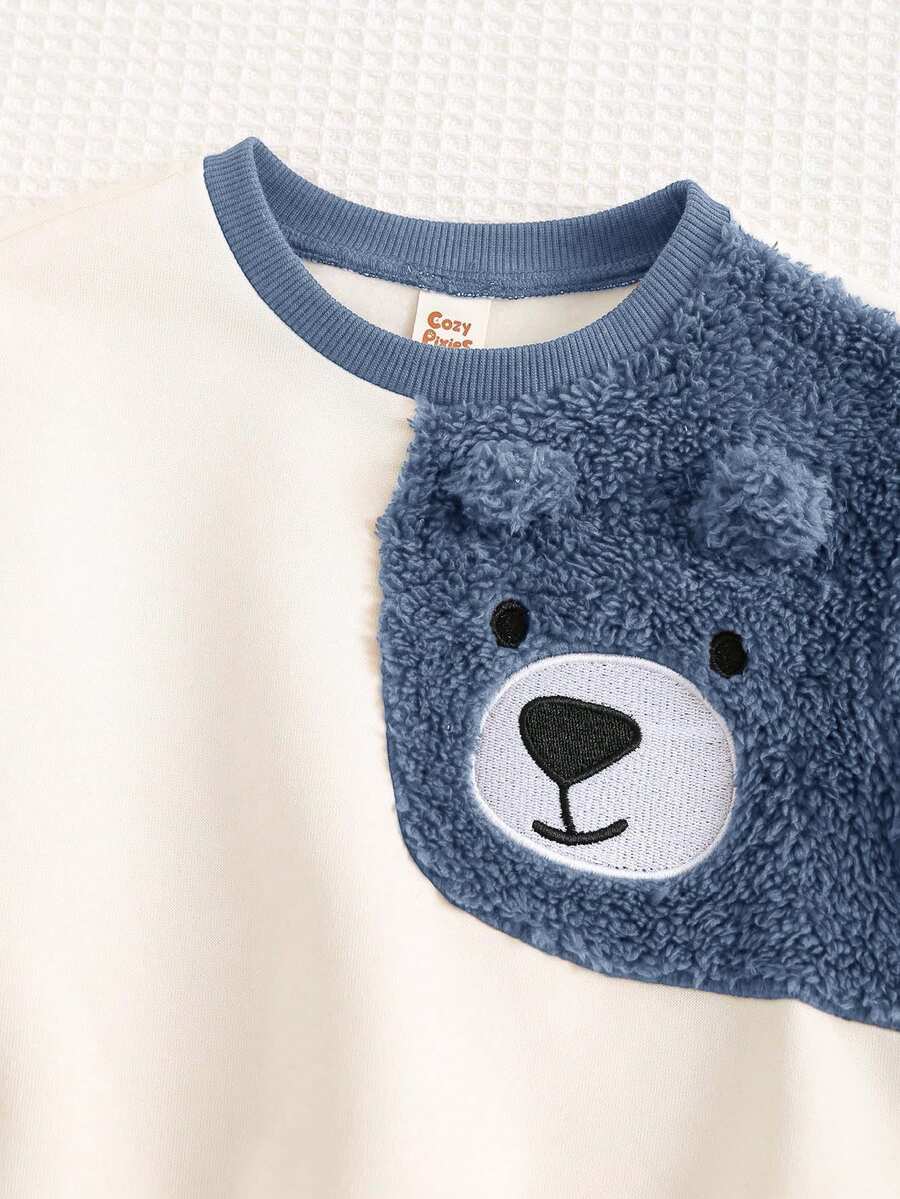 Moletons Bebê Bichinhos · Urso azul e branco 