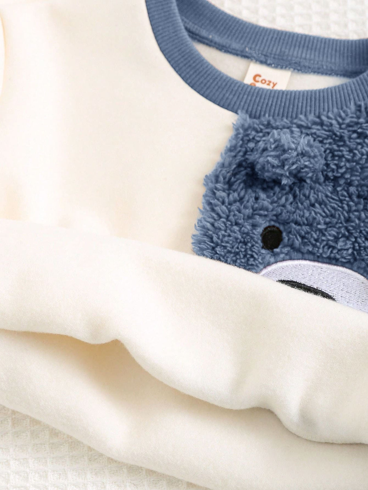 Moletons Bebê Bichinhos · Urso azul e branco 