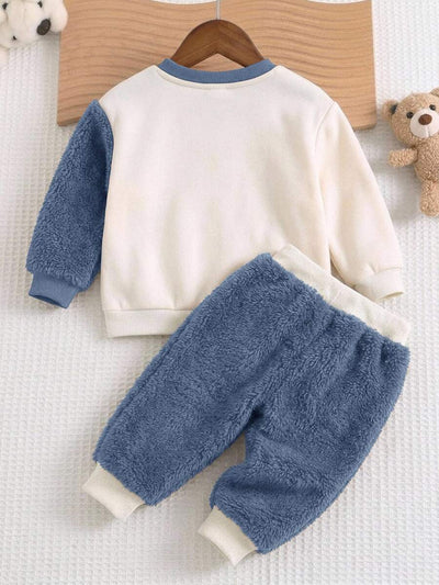 Moletons Bebê Bichinhos · Urso azul e branco 