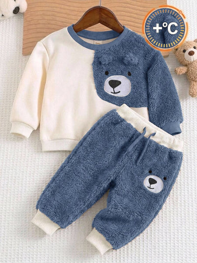 Moletons Bebê Bichinhos · Urso azul e branco 