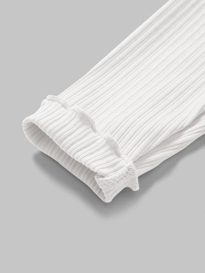 Kit com 4 leggings tricotadas com babados