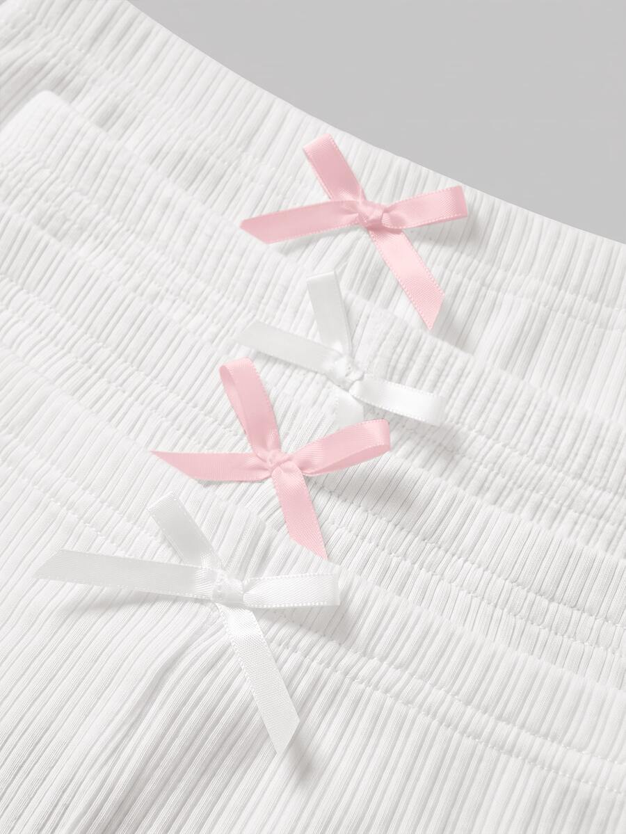 Kit com 4 leggings tricotadas com babados