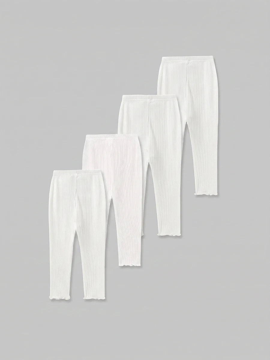 Kit com 4 leggings tricotadas com babados