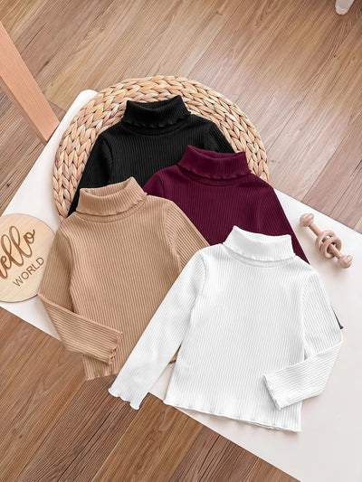 Kit com 4 camisetas de gola alta para bebê